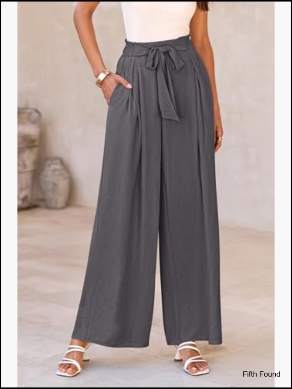 Wide Leg Work Pants High Waisted Loose Palazzo Trouser Summer Business Casual - Picture 6 of 7